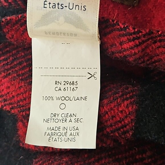 Pendleton Mosier Motor Robe Blanket Fringed Red Buffalo Plaid Wool Leather Strap - Picture 8 of 13